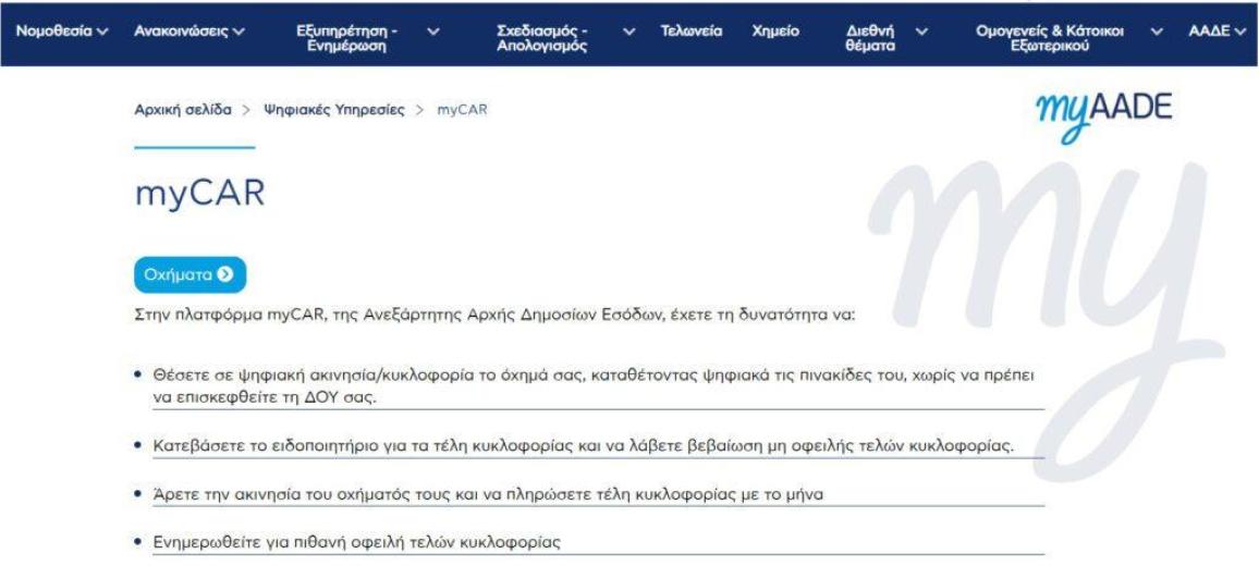 MyCar – Σε λειτουργία η πληρωμή με τον μήνα για τα τέλη κυκλοφορίας